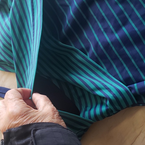 Vintage Striped One-Piece Swimsuit - Blue and Green - Picture 9 of 9